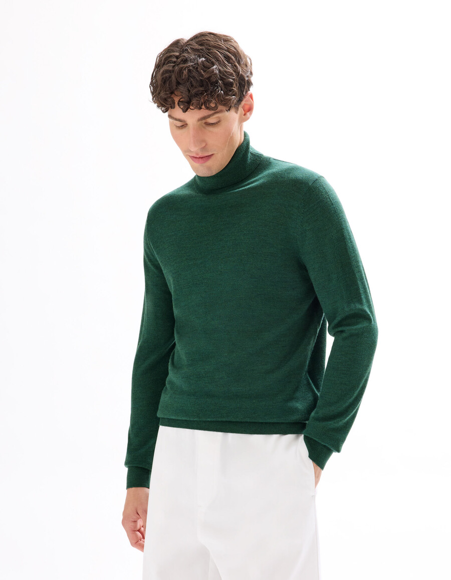 slim-fit polotröja 100 merinoull