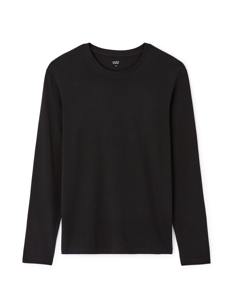 långärmad t-shirt i 100 bomull med normal passform