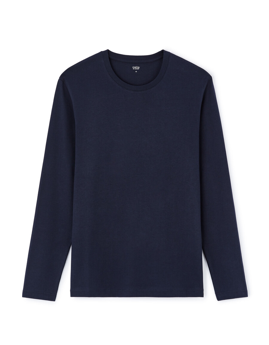 långärmad t-shirt i 100 bomull med normal passform
