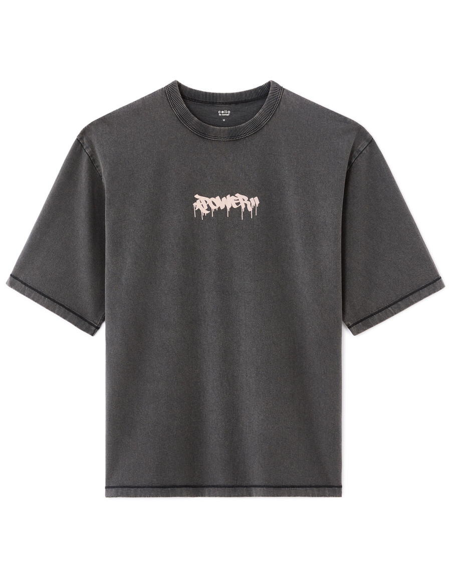 stor t-shirt med rund hals 100 bomull tryckt