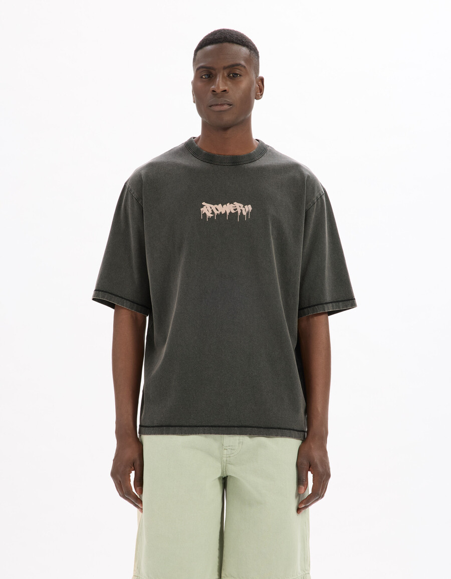 stor t-shirt med rund hals 100 bomull tryckt