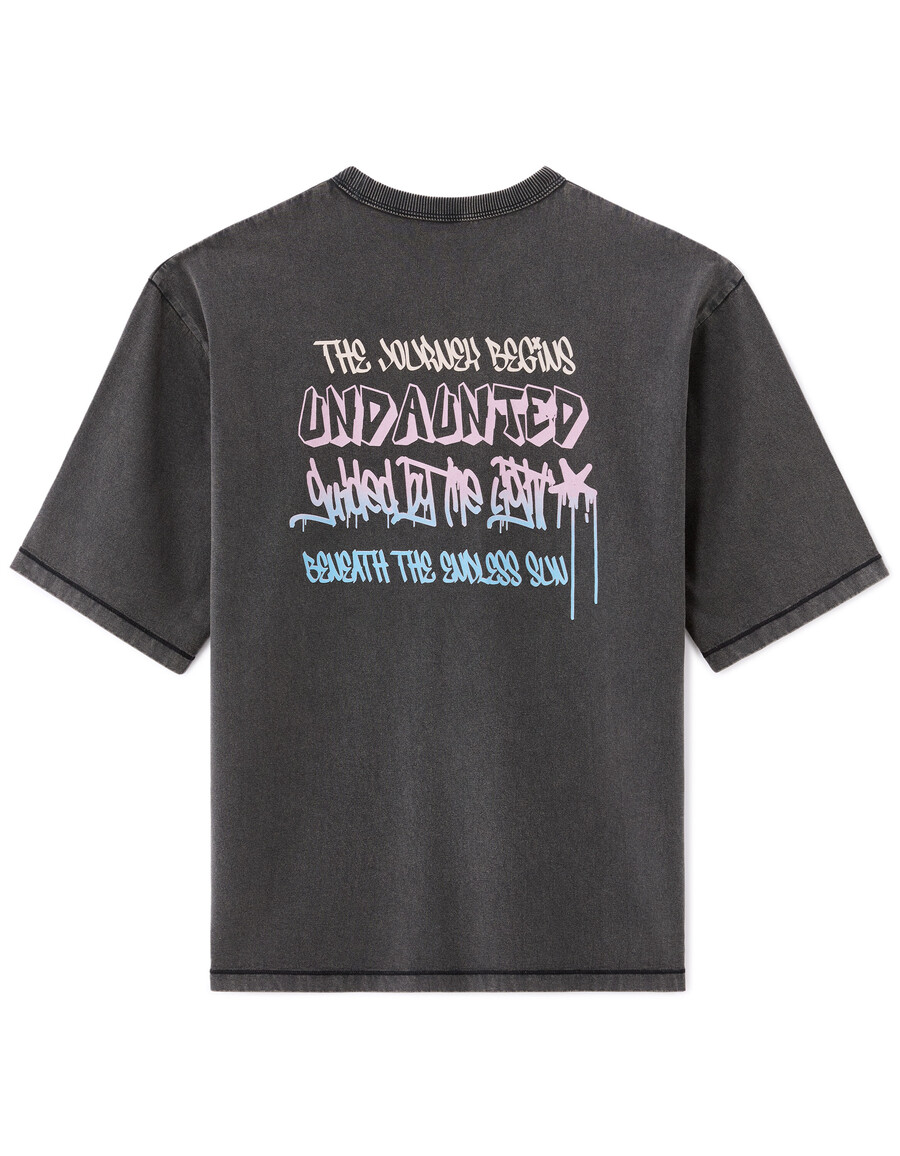 stor t-shirt med rund hals 100 bomull tryckt