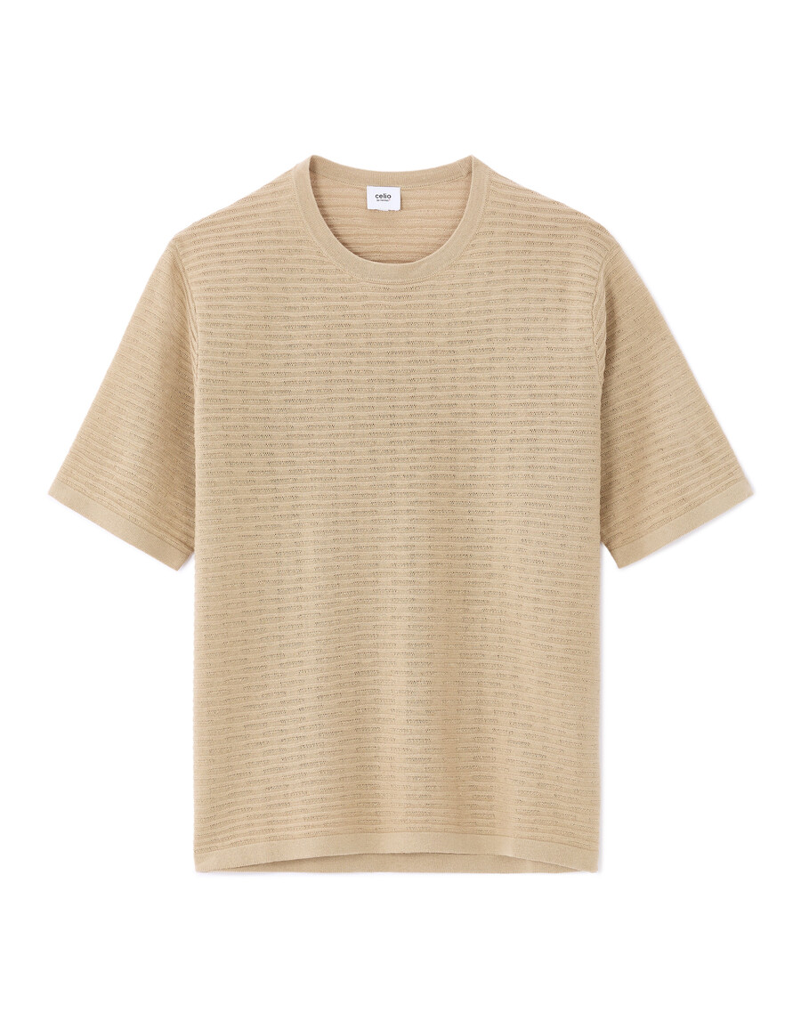 boxig rundhalsad öppenstickad t-shirt