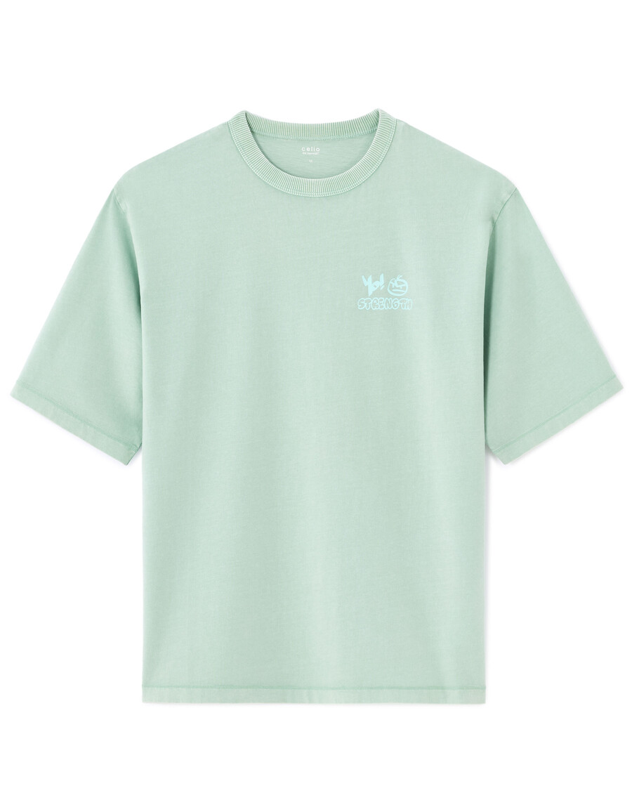stor t-shirt med rund hals 100 bomull tryckt