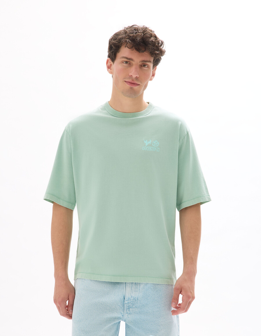 stor t-shirt med rund hals 100 bomull tryckt