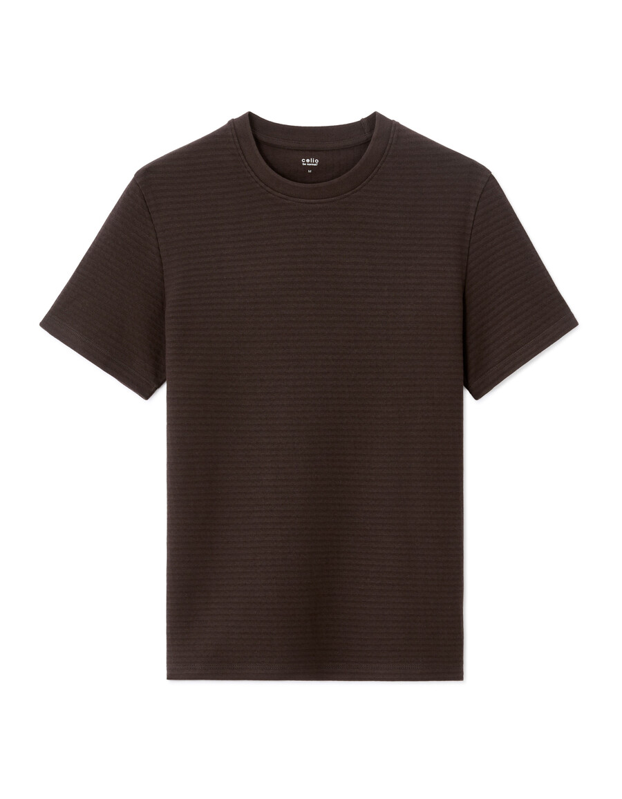 t-shirt med rund hals och normal passform 100 präglad bomull