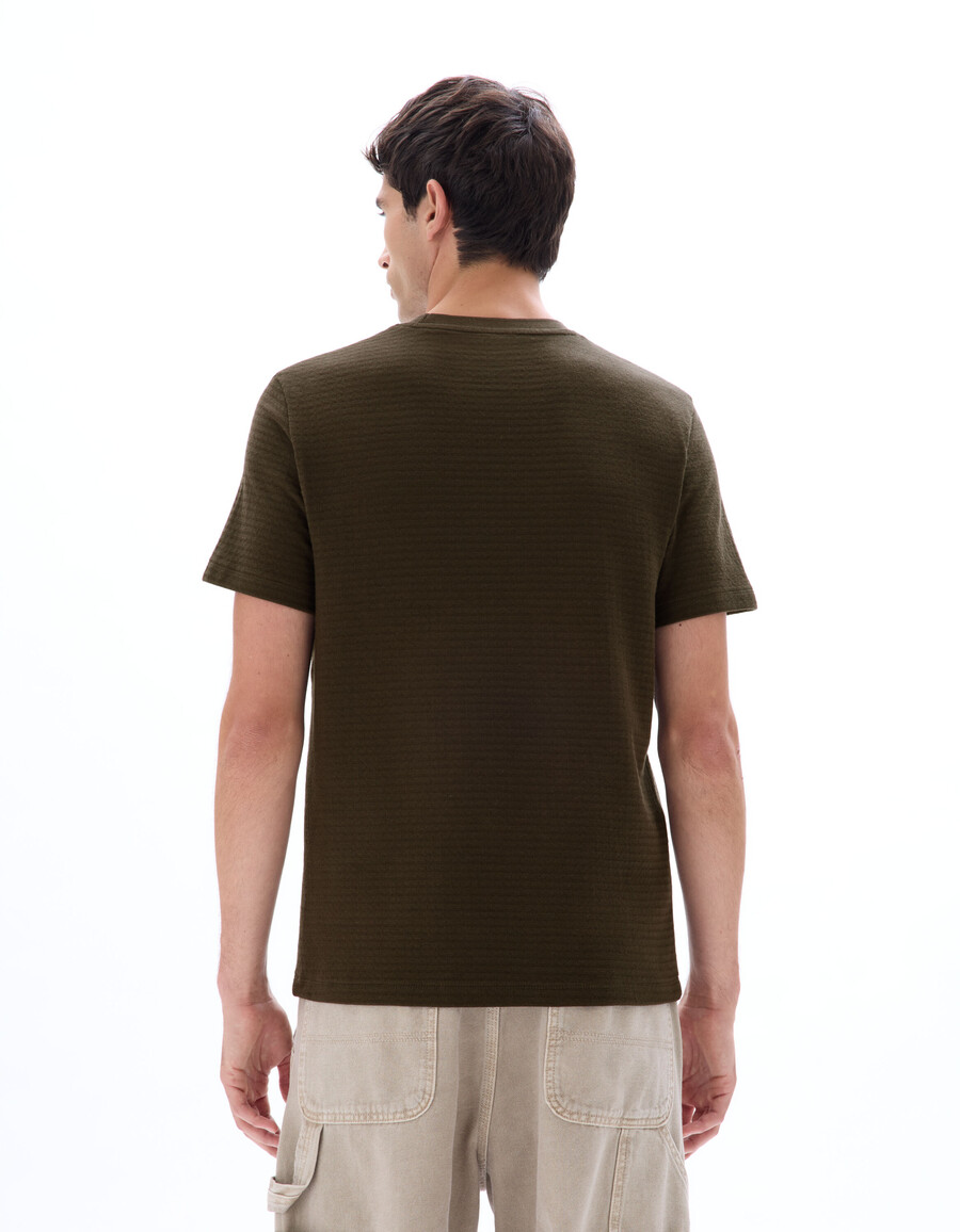 t-shirt med rund hals och normal passform 100 präglad bomull