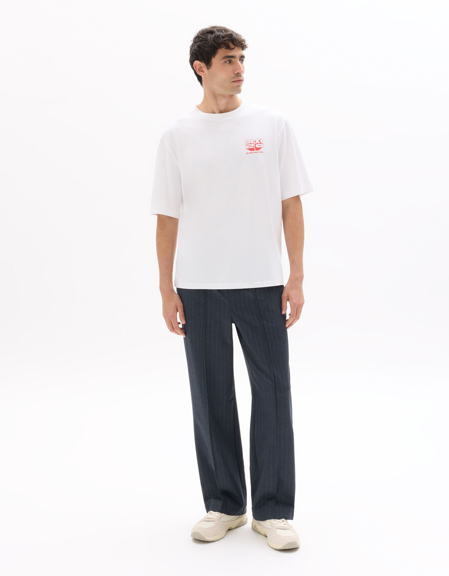 överdimensionerad t-shirt med rund hals och tryck i 100 bomull