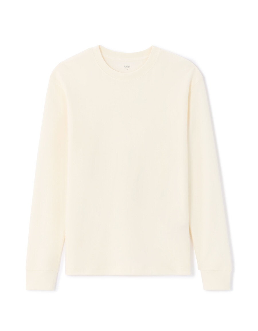 ecru överdimensionerad långärmad t-shirt